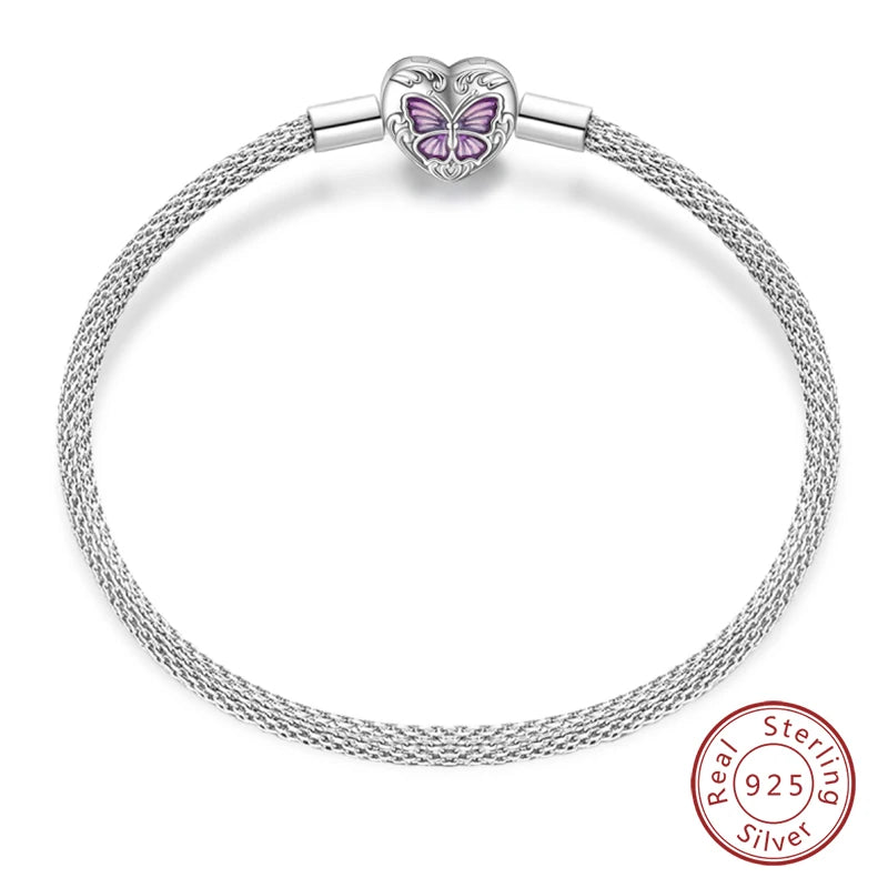 Star Moon Sun Clover 925 Silver Bracelet