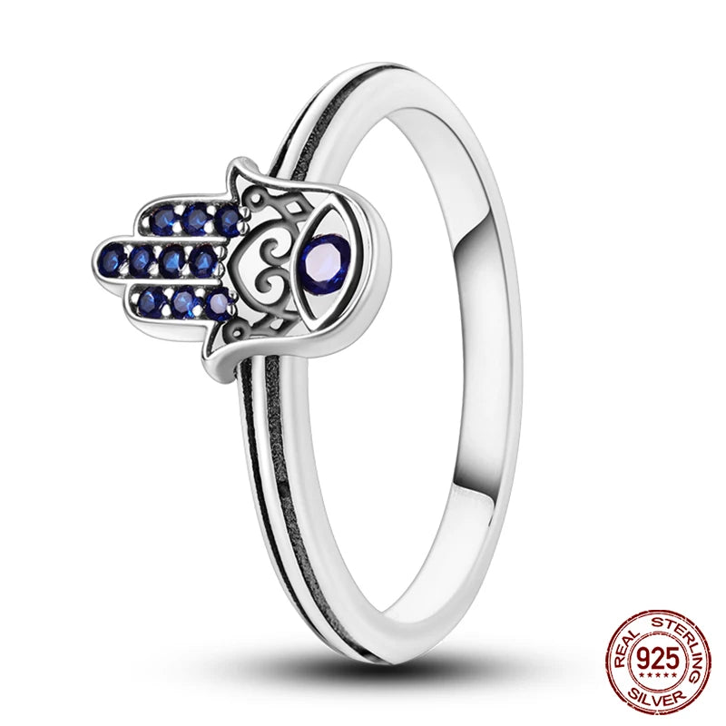 Star Moon Colorful Zircon 925 Silver Ring