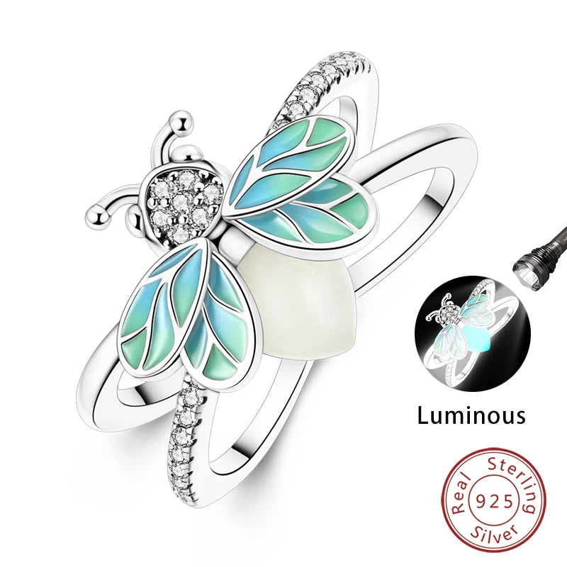 Star Moon Colorful Zircon 925 Silver Ring