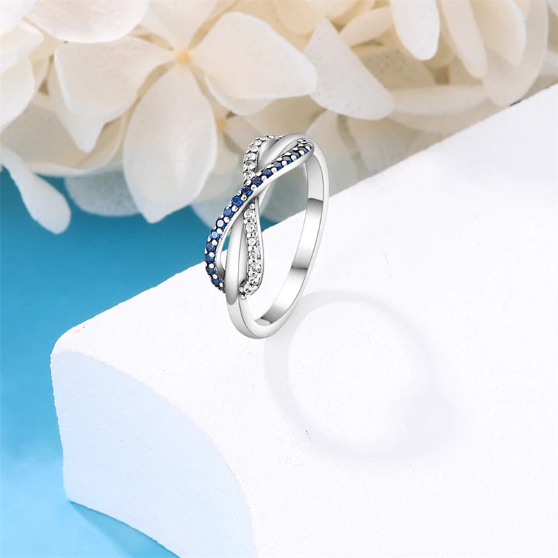 Romantic Pink Heart Snowflake 925 Ring