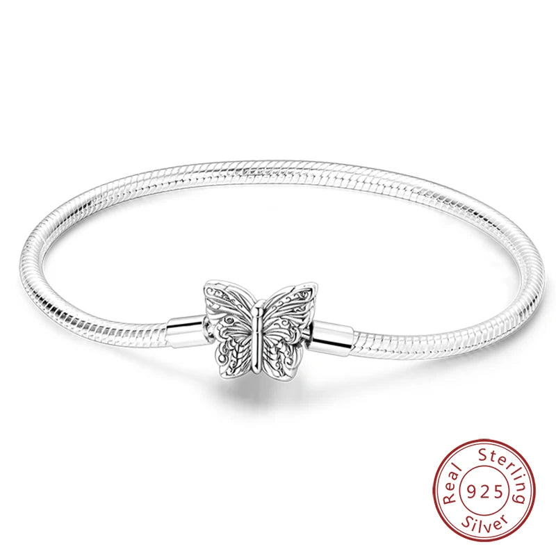 Star Moon Sun Clover 925 Silver Bracelet