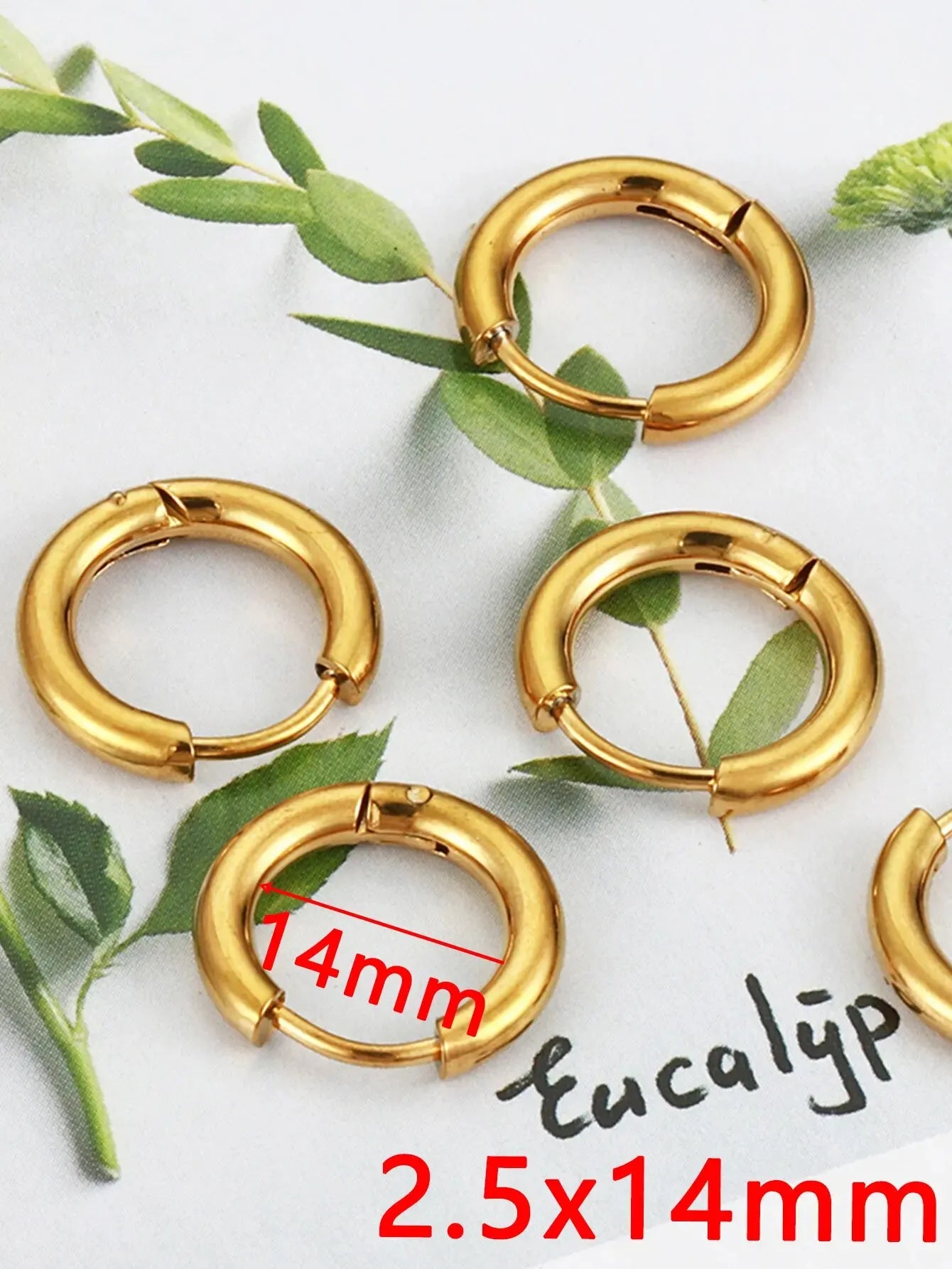 Gold Stainless Steel Hoop Earrings Set – Unisex Punk Hip-Hop Jewelry