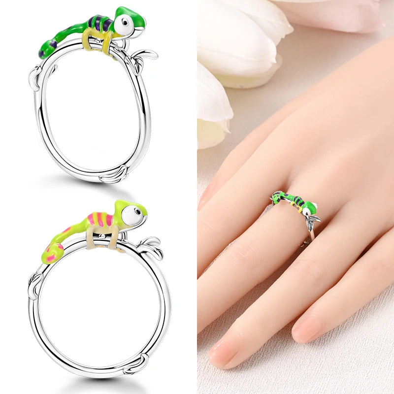 Star Moon Colorful Zircon 925 Silver Ring