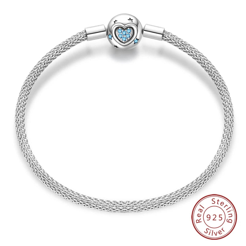 Star Moon Sun Clover 925 Silver Bracelet