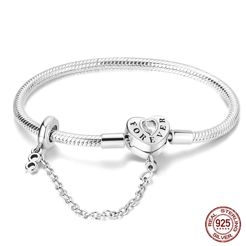Star Moon Sun Clover 925 Silver Bracelet