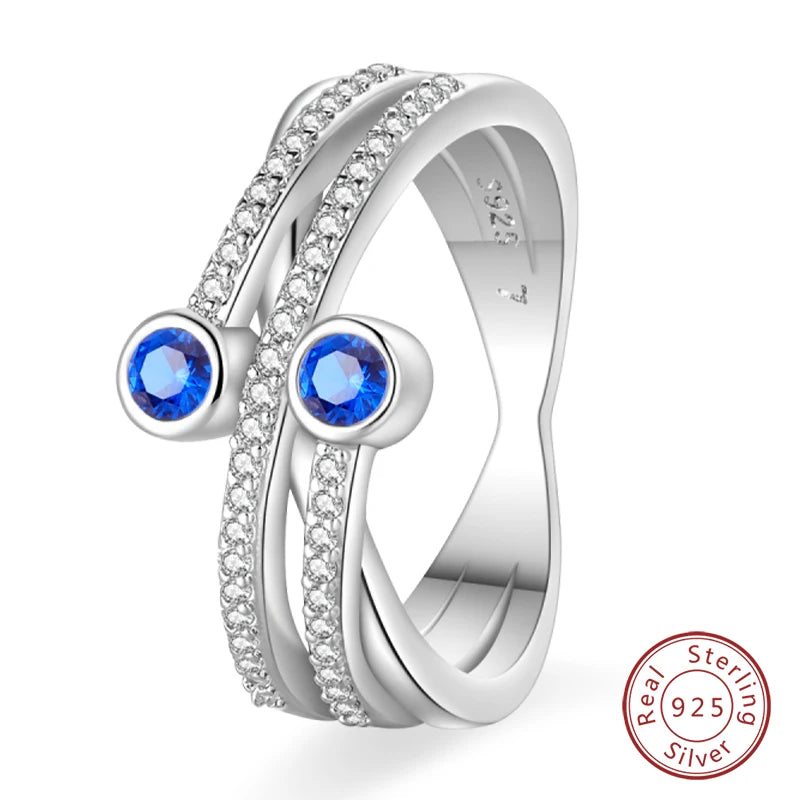 Pink Heart Crown Star Moon 925 Silver Ring