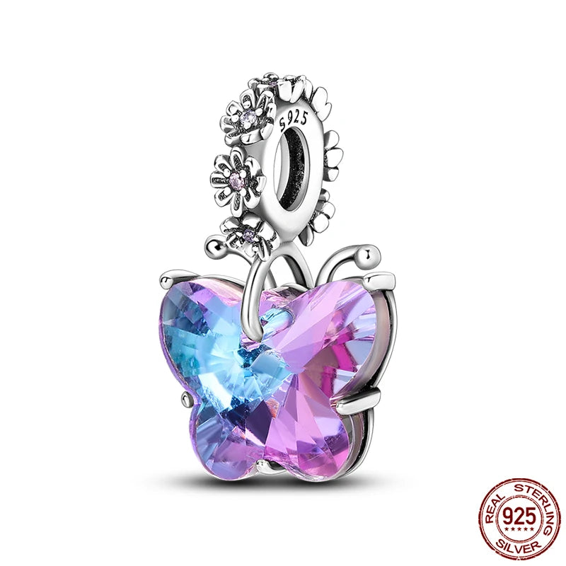 Blue Zircon Owl & Sea Animal Silver Charms