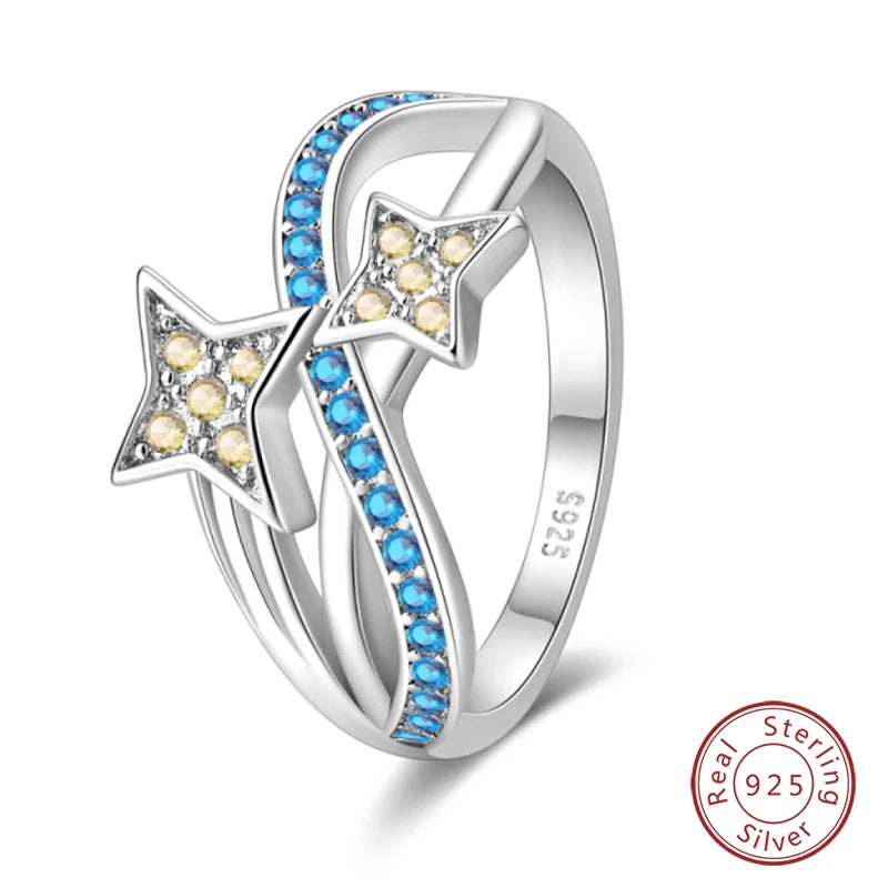 Romantic Pink Heart Snowflake 925 Ring