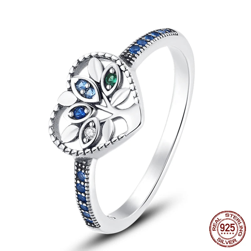 Romantic Pink Heart Snowflake 925 Ring