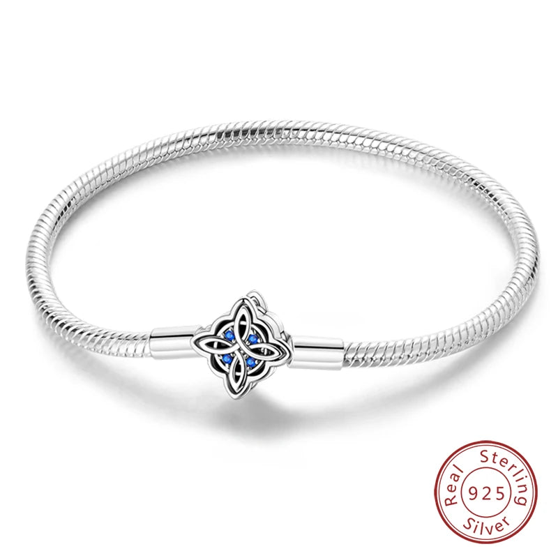 Star Moon Sun Clover 925 Silver Bracelet